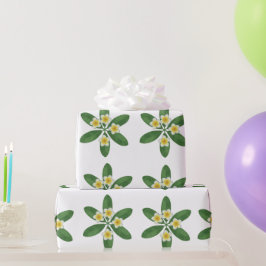 Botanisches Frangipani-Stickereidesign Geschenkpapier