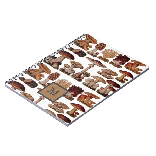 Botanisches französisches Vintages Pilzholz Notizblock (Linke Seite)