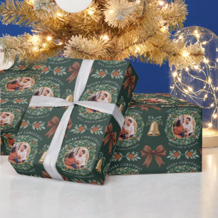 Botanisches Frohe Weihnachten Foto Geschenkpapier