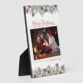 Botanisches frohe Weihnachtsfest Foto Rustikal Fotoplatte (Seite)