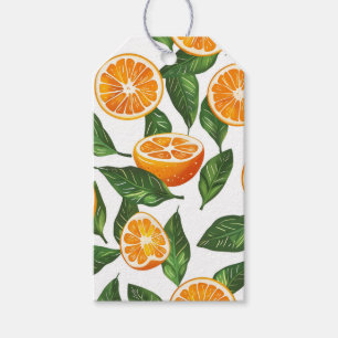 Botanisches Fruchtorange Citrus Nahtlos Geschenkanhänger