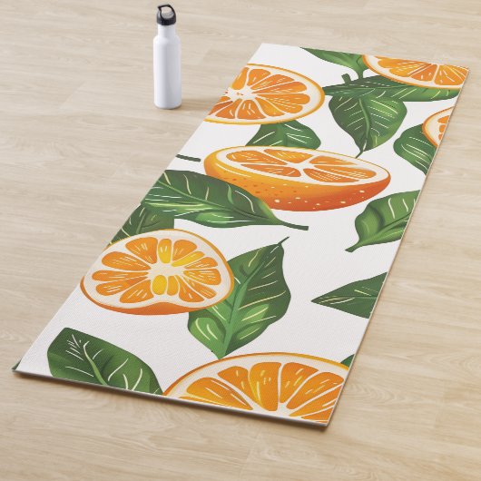 Botanisches Fruchtorange Citrus Nahtloses Muster Yogamatte (Beispiel)