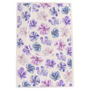 Botanisches Frühling Rosa und violette Blumen Mittlere Geschenktüte