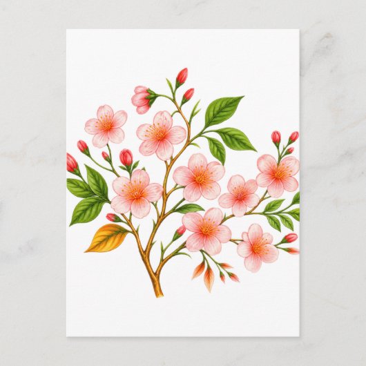 Botanisches Frühlingsdesign Postkarte (Vorderseite)