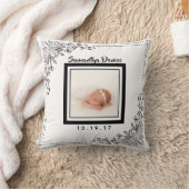 Botanisches Geburts-Mitteilungs-Foto-Kinderzimmer Kissen (Decke)