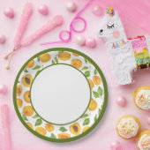 Botanisches gelbes Aprikosenpapier Pappteller (Party)