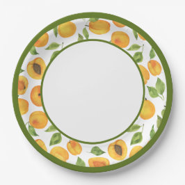 Botanisches gelbes Aprikosenpapier Pappteller