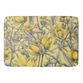 Botanisches gelbes Blumenmuster Badematte (Vorderseite)