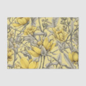 Botanisches gelbes Blumenmuster Seidenpapier (Vorderseite)