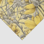 Botanisches gelbes Blumenmuster Seidenpapier (Ausschnitt)