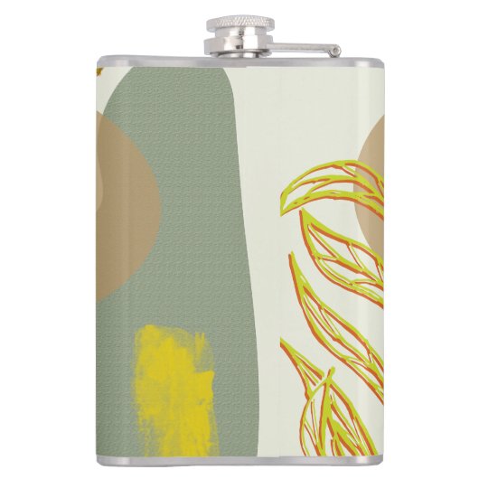 Botanisches Gelbgrün Flachmann (Rückseite)