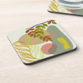 Botanisches Gelbgrün Getränkeuntersetzer (Linke Seite)