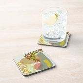 Botanisches Gelbgrün Getränkeuntersetzer (Rechte Seite)