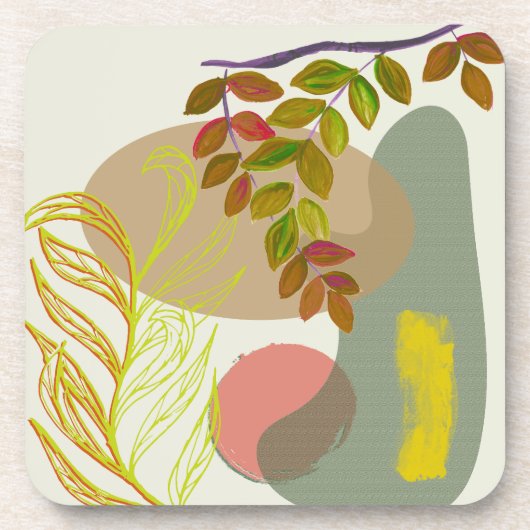 Botanisches Gelbgrün Getränkeuntersetzer (Vorderseite)