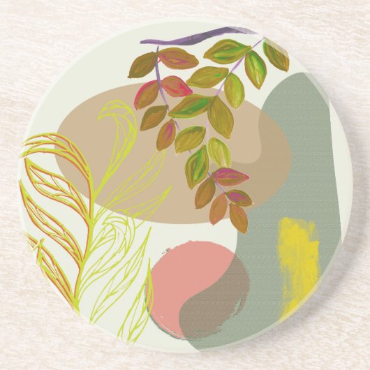 Botanisches Gelbgrün Getränkeuntersetzer (Vorne)