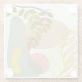 Botanisches Gelbgrün Glasuntersetzer (Rückseite)