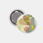 Botanisches Gelbgrün Magnet (Vorderseite/Rückseite)