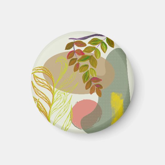 Botanisches Gelbgrün Magnet (Vorne)