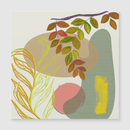 Botanisches Gelbgrün Magnetkarte (Vorderseite)