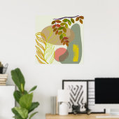 Botanisches Gelbgrün Poster (Heimbüro)