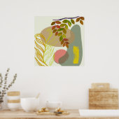 Botanisches Gelbgrün Poster (Küche)