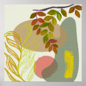 Botanisches Gelbgrün Poster (Vorne)