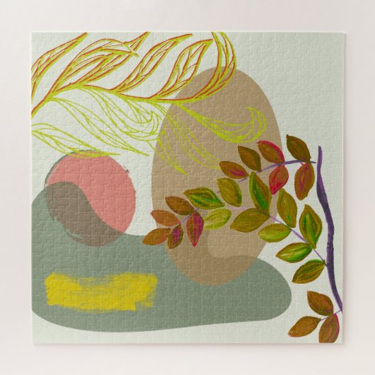 Botanisches Gelbgrün Puzzle (Horizontal)