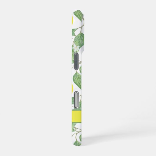 Botanisches Gelbmondessenmongramm iPhone Hülle (Rechte Seite)