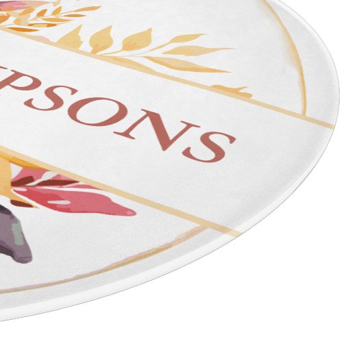 Botanisches Gelbmongramm Schneidebrett (Ecke)