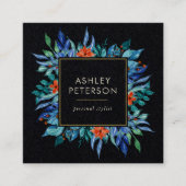 Botanisches Gemälde mit Blumen Moderne Quadratische Visitenkarte (Vorderseite)