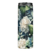 Botanisches Gemälde mit weißem Hydrangea Thermosbecher (Rückseite)