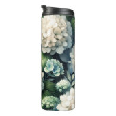 Botanisches Gemälde mit weißem Hydrangea Thermosbecher (Nach rechts gedreht)