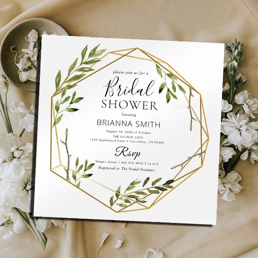 Botanisches geometrisches Brautparty Einladung