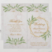 Botanisches geometrisches Hochzeitsprogramm mit Gr (Vorne/Hinten)