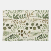 Botanisches gepresstes Blätter-Muster – Farn-Druck Geschirrtuch (Horizontal)
