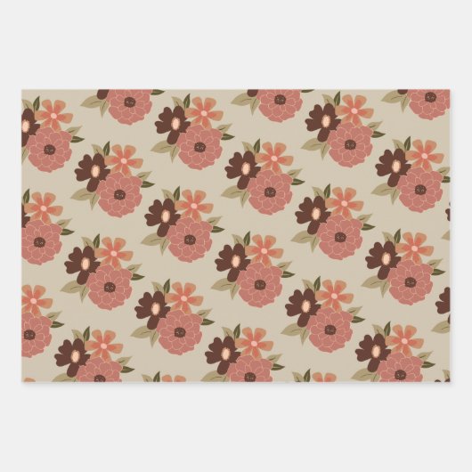 Botanisches Geschenk für Blumenpfirsiche Geschenkpapier Set (Vorderseite 2)