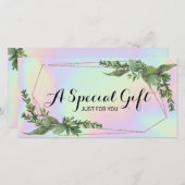 Botanisches Geschenkgutschein für Grünpflanzen (Vorne/Hinten)