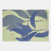 Botanisches Geschenkpapier Flachblatt-Set mit 3 Set (Vorderseite 2)