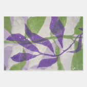 Botanisches Geschenkpapier Flachblatt-Set mit 3 Set (Vorderseite)