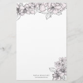 Botanisches Geschirr aus Blume mit Blush-Hand Briefpapier (Vorderseite)