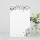 Botanisches Geschirr aus Blume mit Blush-Hand Briefpapier (Stehend Vorderseite)