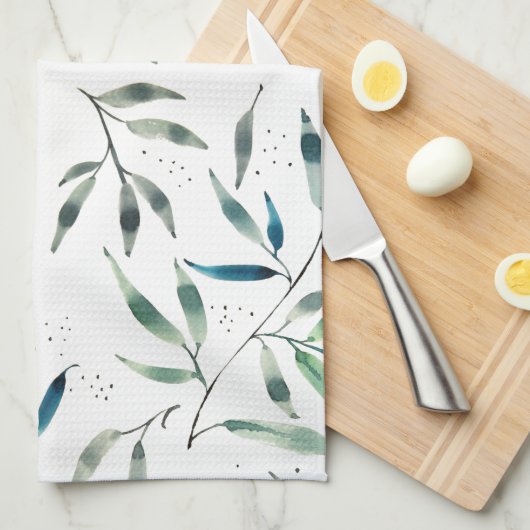 botanisches Geschirrtuch des Aquarells (Viertel Falte)