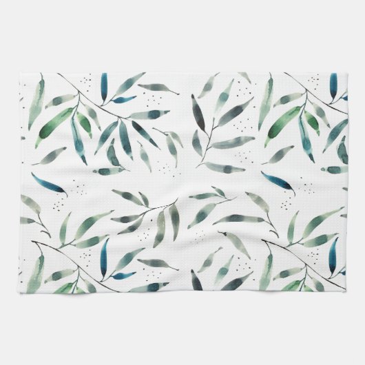 botanisches Geschirrtuch des Aquarells (Horizontal)