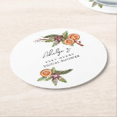 Botanisches Gewürz-Brautparty Runder Pappuntersetzer (Angewinkelt)