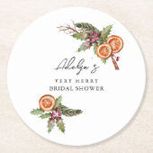 Botanisches Gewürz-Brautparty Runder Pappuntersetzer (Vorderseite)