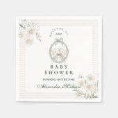 Botanisches Gingham-Alberner-Gans-Baby-Shower Serviette (Vorderseite)