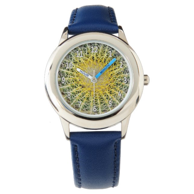 Botanisches Globe Cactus Pflanze Foto Armbanduhr (Vorderseite)
