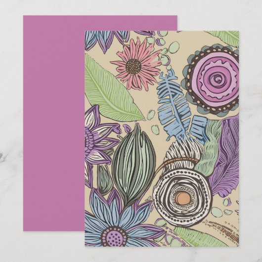 Botanisches Glück Einladung (Vorne/Hinten)