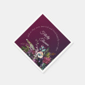 Botanisches Glück für Burgund nach Hochzeit Serviette (Ecke)