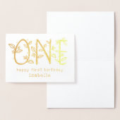 Botanisches Glück zum ersten Geburtstag Folienkarte (Anzeige)